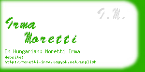 irma moretti business card